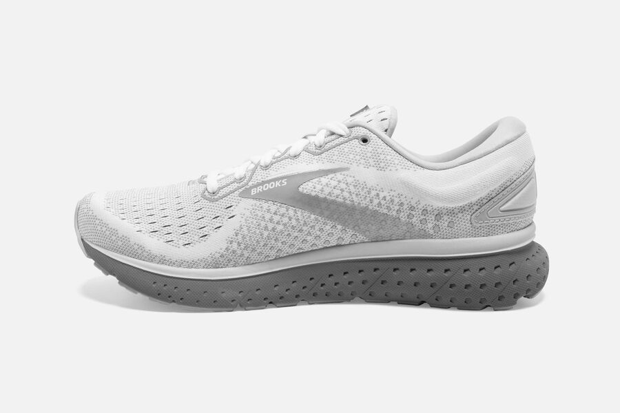 Brooks Running Shoes - Glycerin 18 Road Womens - White/Grey - CNZ-274895